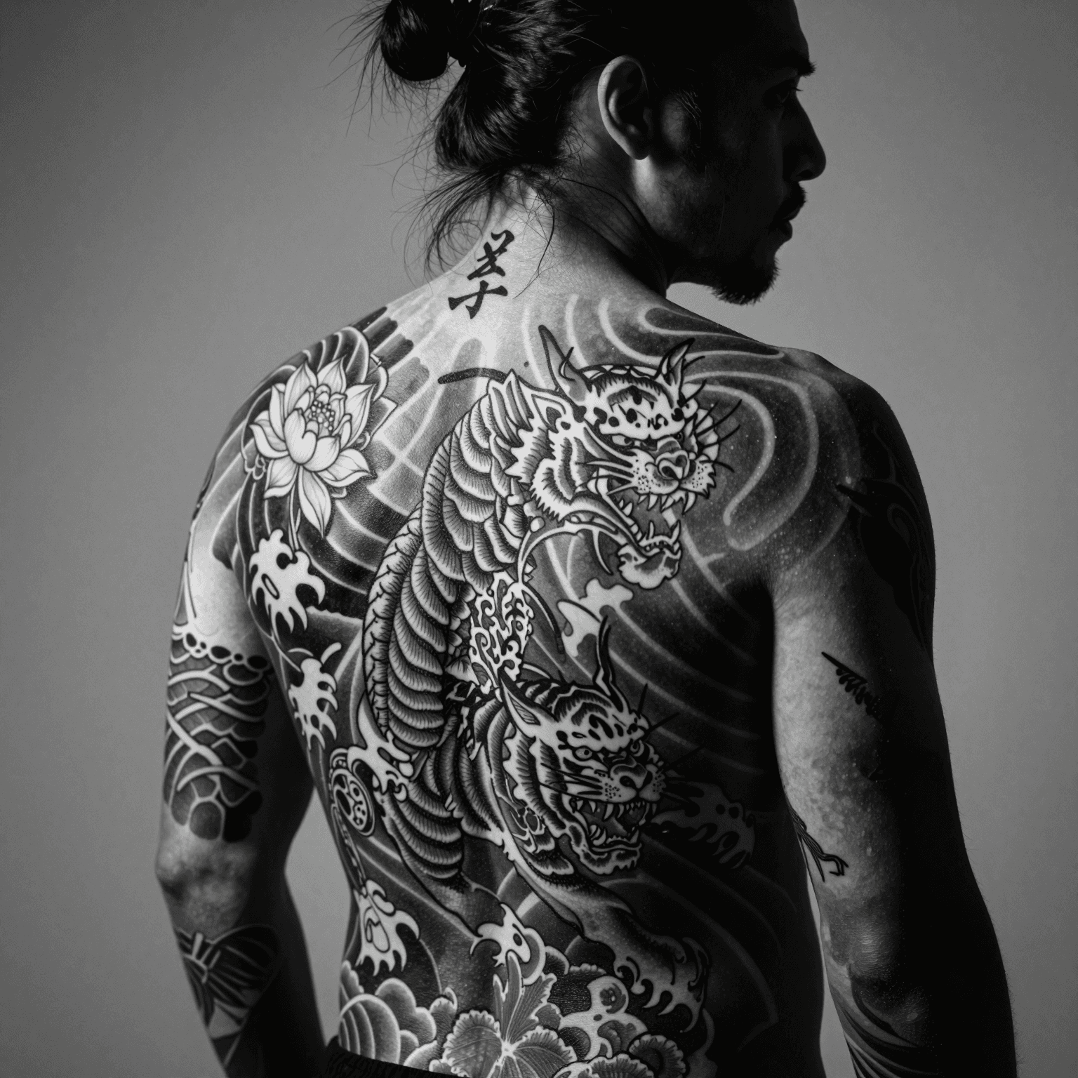 Persona Tatuada — Fondo Difuminado Trazo